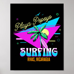 Playa Popoyo Rivas Nicaragua Map Artesanía Craft S Poster