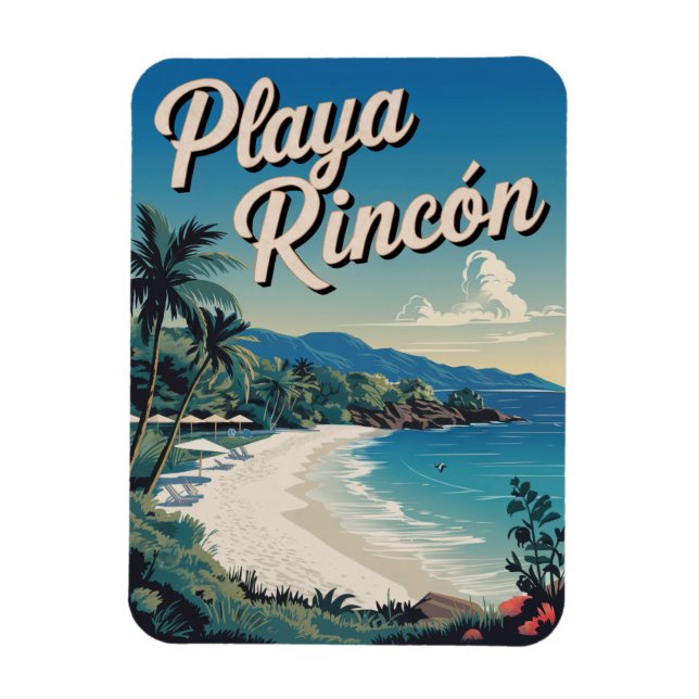 Playa Rincón Dominican Republic Vintage  Magnet (Vertical)