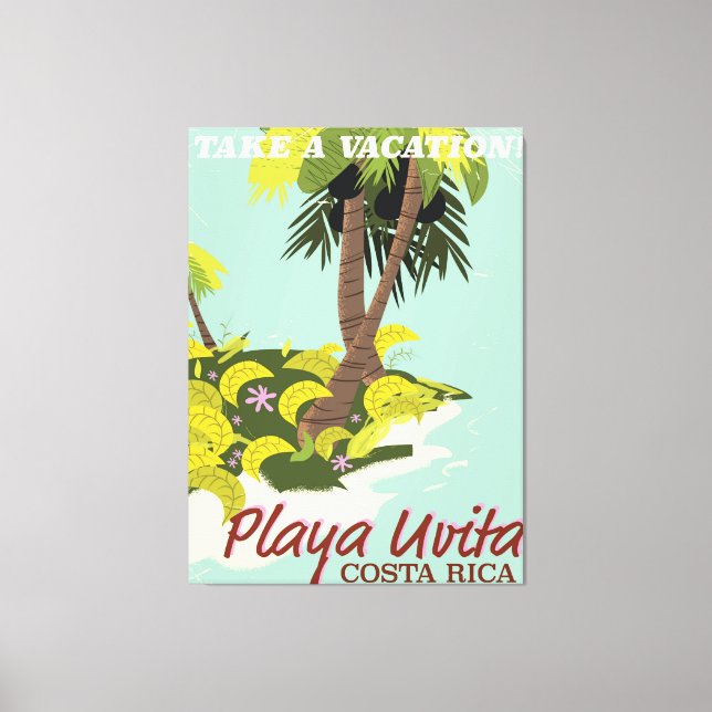 Playa Uvita, Costa rica beach travel poster/ Canvas Print (Front)