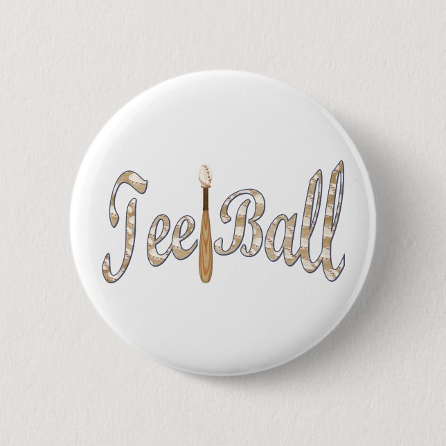 Playball Tee Ball 2 Inch Round Button (Front)