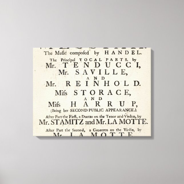 Playbill advertising a performance canvas print (Front)