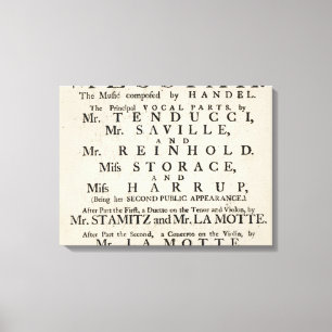 Playbill advertising a performance canvas print