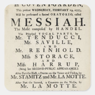 Playbill advertising a performance square sticker