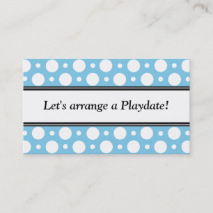 Playdate Blue Polka Dots Business Cards
