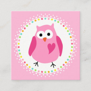 Playdate mommy calling cards with cute owl