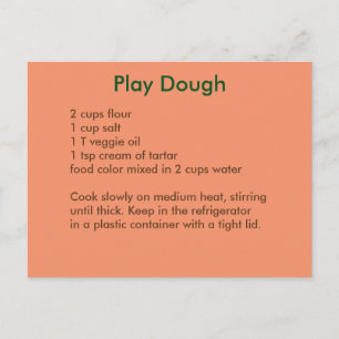 Playdough Recipe Postcard in Autumn Colours