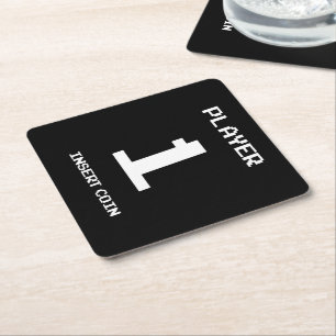 Player 1 gamer design paper coaster