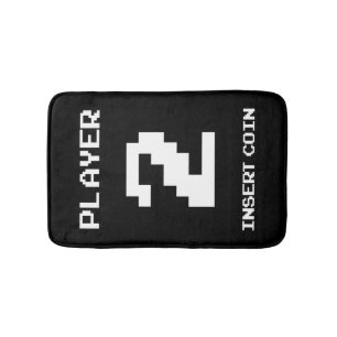 Player 2 gamer design bath mat
