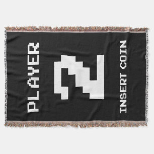 Player 2 gamer design throw blanket