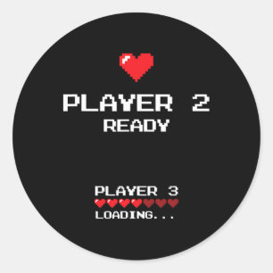 Player 2 Player 3 Loading - Retro Gaming - Classic Round Sticker