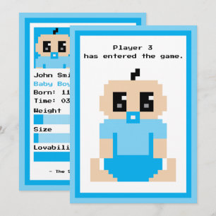 Player 3 Entered The Game Baby Boy Announcement