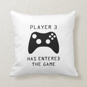 Player 3 Has Entered the Game Video Game Throw Pillow