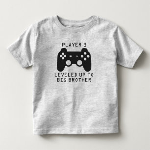 Player 3 Levelled up to Big Brother / Big Sister Toddler T-shirt