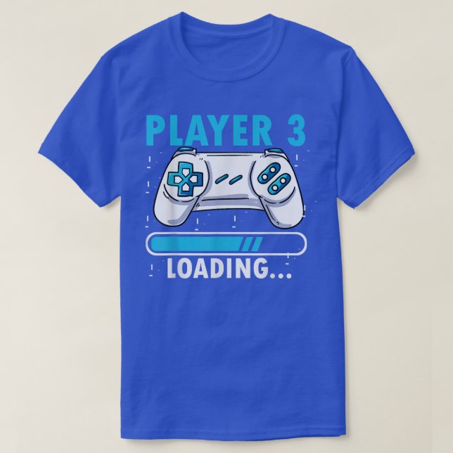 Player 3 Loading Baby Pregnancy Announcement T-Shi T-Shirt (Design Front)