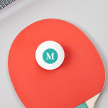 Player Coach Initial Monogrammed Table Tennis Beer Ping Pong Ball<br><div class="desc">Create your own custom, personalized, modern white script / typography monogram initial monogrammed on teal turquoise, tournament quality table tennis / beer pong / ping pong ball, available in 13 fun colours, including 4 glow-in-the-dark options. Simply type in your initials / monogram, to customize. Make a great gift for birthday,...</div>