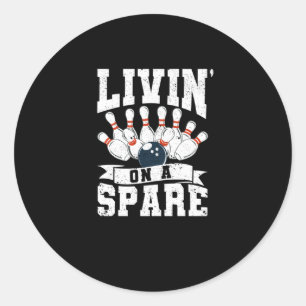 Player Funny Bowler Fan Spares Livin on a Spare Classic Round Sticker