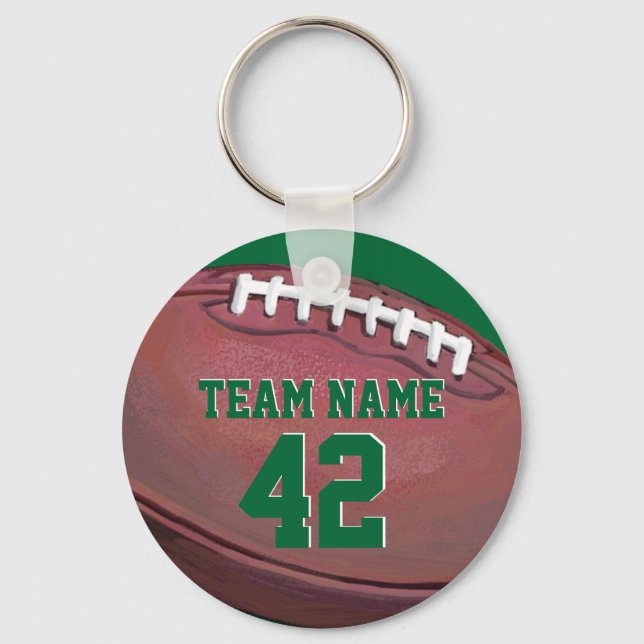 Player Name and Number Football Keychain (Front)