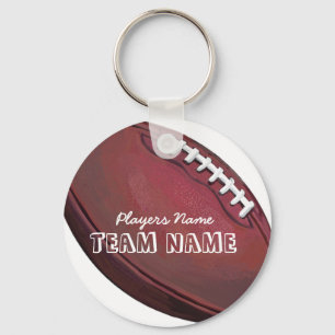 Player Name and Number Football Keychain