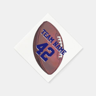 Player Name and Number Football Napkin