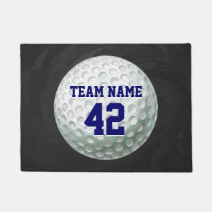 Player Name and Number Golf ball Doormat