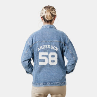 Player Name and Number Sports Jersey Denim Jacket