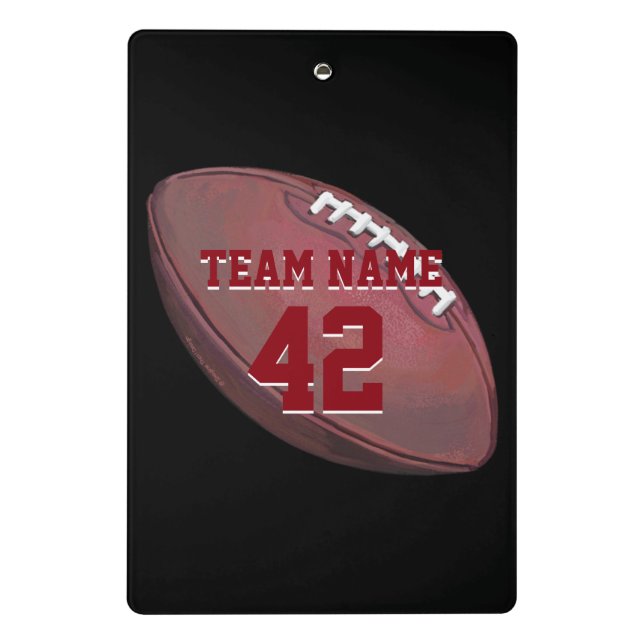 Player Name on Painted Football Mini Clipboard (Back)