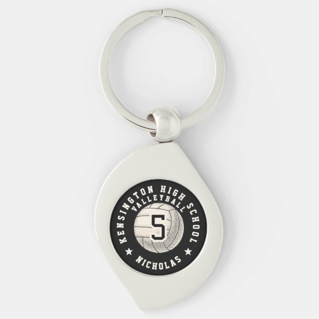 Player Name School Volleyball Team  Keychain (Front)