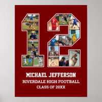 Player Number 12 Senior Sports Team Photo Collage