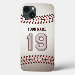 Player Number 19 - Cool Baseball Stitches Look iPhone 13 Case
