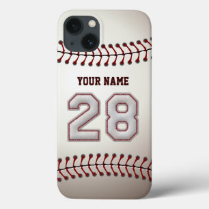 Player Number 28 - Cool Baseball Stitches Look iPhone 13 Case