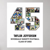 Player Number 45 Senior Sports Team Photo Collage