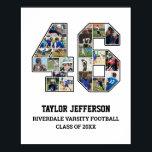 Player Number 46 Senior Sports Team Photo Collage Poster<br><div class="desc">Personalized photo collage for player number 46. This customizable photo gift is perfect for senior night, sports award banquet or birthday gift for your athlete son, daughter or student. It's a great way to display precious moments and memories from their sports games. The poster features a collage of photos, and...</div>