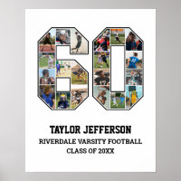 Player Number 60 Senior Sports Team Photo Collage