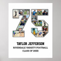 Player Number 75 Senior Sports Team Photo Collage