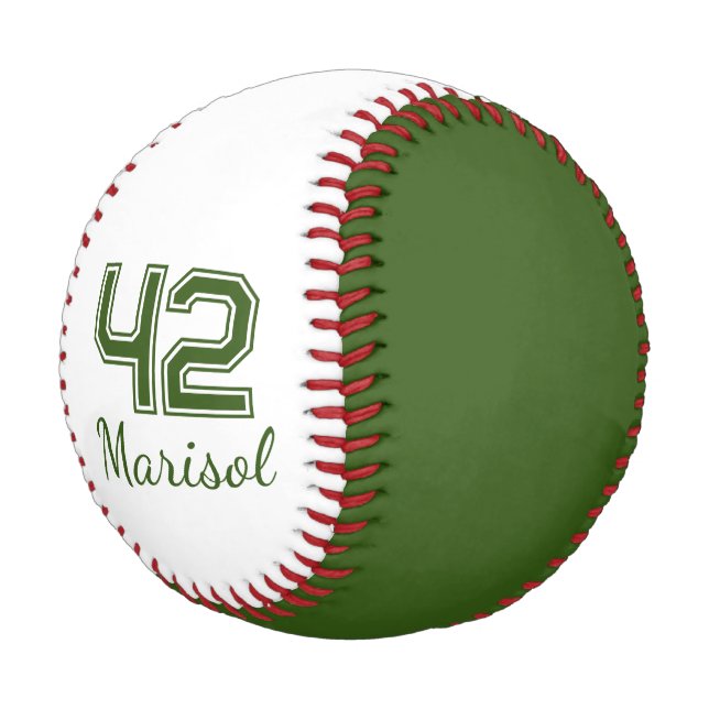 Player Number Monogram Baseball (Angled)