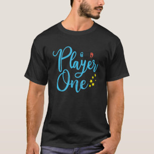 Player One Console Blue Video Game Gamer Shirt