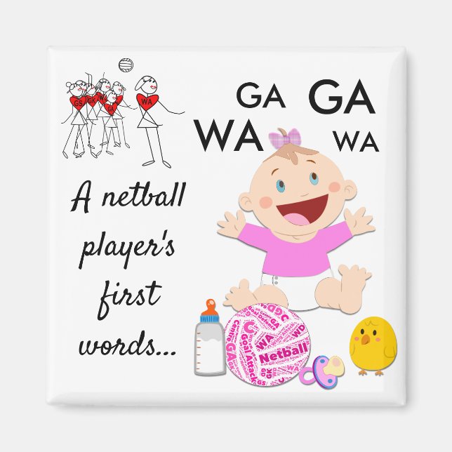 Player Positions Themed Funny Netball Quote Magnet (Front)
