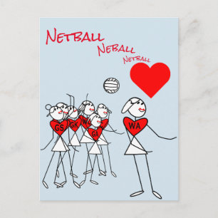 Player Positions WA Love Netball Clipart Postcard