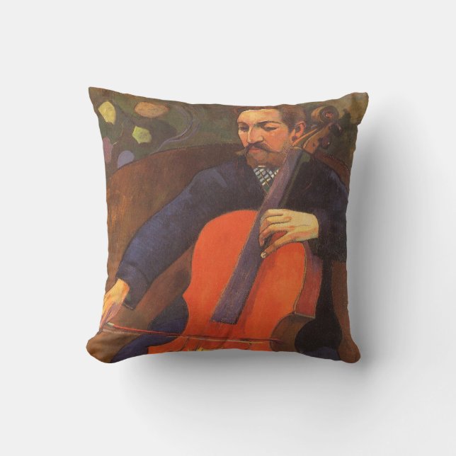 Player Schneklud Portrait by Paul Gauguin Throw Pillow (Front)