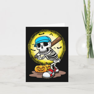 Player Skeleton Softball Halloween Kids Boys  Card