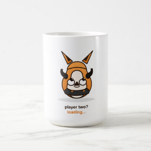 Player Two Loading Cute Gamer Fox Controller Coffee Mug