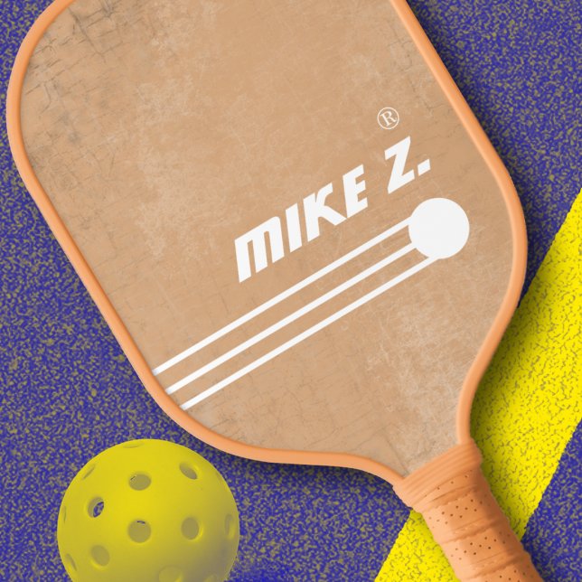 Player's Name on Aged Tan Pickleball Paddle (Creator Uploaded)