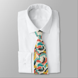 Playful Abstract Brush Stroke Pattern Tie