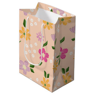 Playful Abstract Flowers Medium Gift Bag