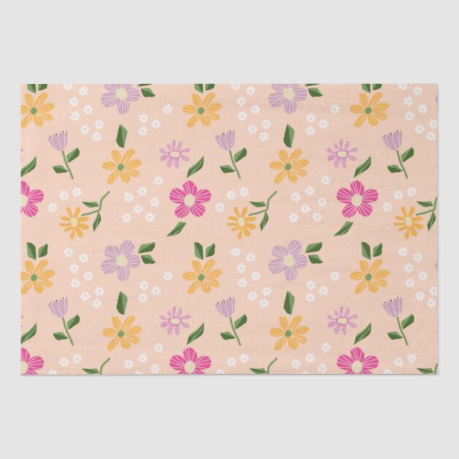 Playful Abstract Flowers Tissue Paper (Front)