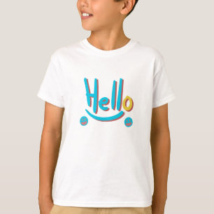 Playful Abstract Hello Pattern Art T-Shirt