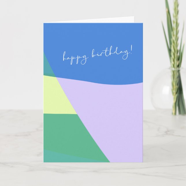 Playful Abstract Pastel Colour Block Personalized Card (Front)