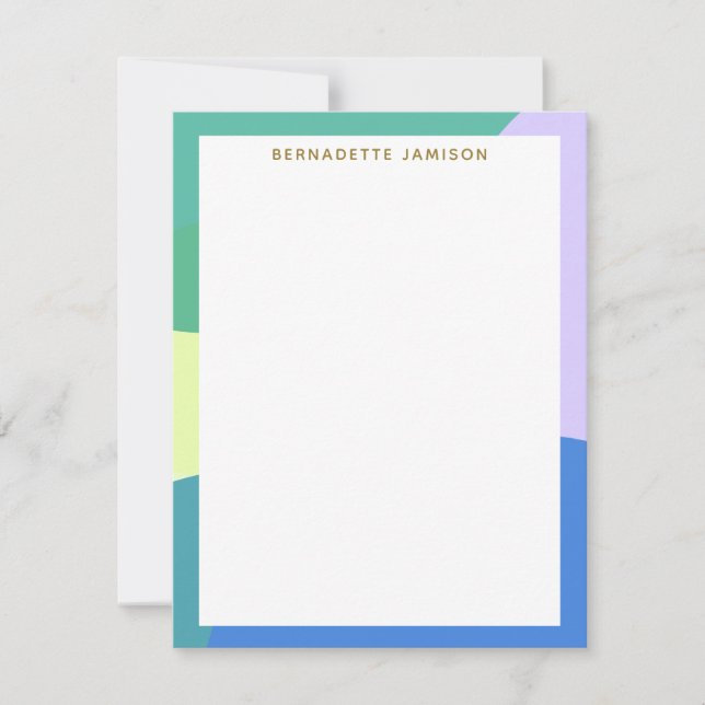 Playful Abstract Pastel Colour Block Personalized Card (Front)