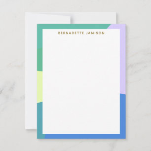 Playful Abstract Pastel Colour Block Personalized Card