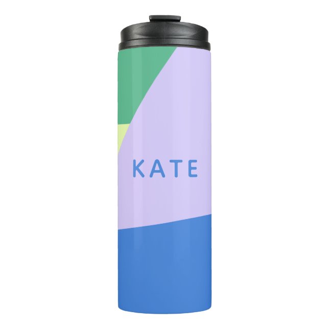 Playful Abstract Pastel Colour Block Personalized Thermal Tumbler (Front)